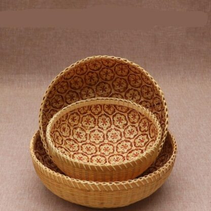 Bamboo Woven Pattern Basket