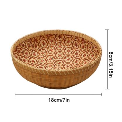 woven pattern bamboo basket