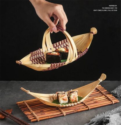 Bamboo serving-boats